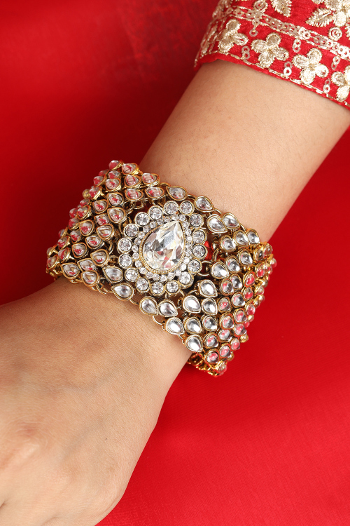 Gold Pearl And Stone Bracelet Bridal Traditions 