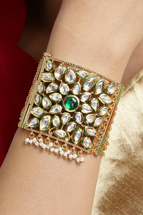 Green Gold Plated Bracelets For Festival 