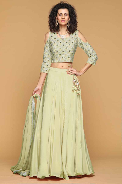 Green Silk Lehenga Choli