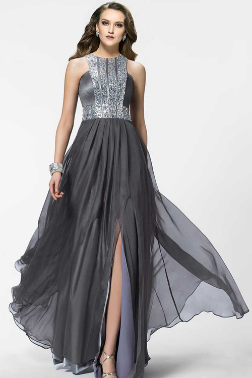 Grey Chiffon Gown