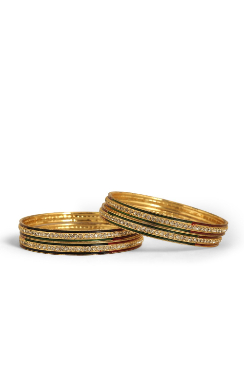 Gold Stone Kada Traditional Bangles 