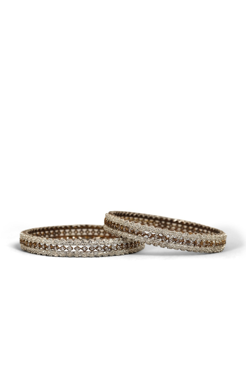 Gold Zirconia Kada Traditional Bangles for Festival 