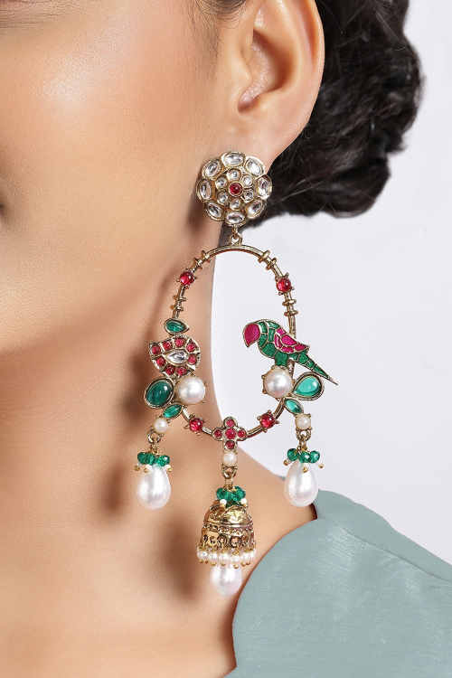 Multi Color Traditional Earrings For Festival 
