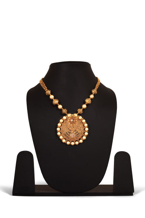 Gold Stone Pendant Set for Festival 