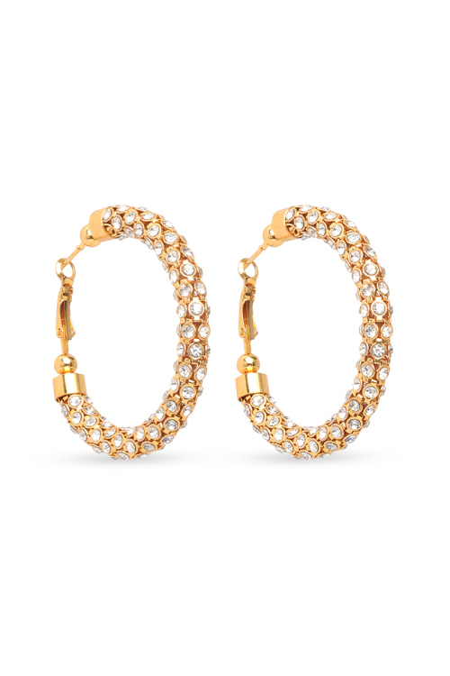 Gold Plated Cubic Zirconia Hoop Earrings