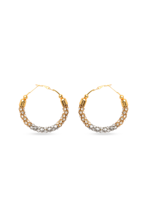  Hoop Earrings Inscribed with Cubic Zirconia