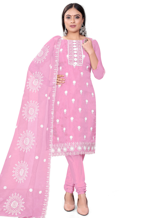 Lavender Pink Churidar Suit for Festive Wear