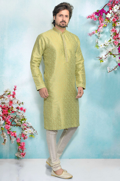 Pear Green Ethnic Kurta for Wedding & Party
