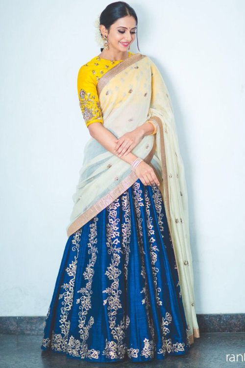 Soft Silk Lehenga in Royal Blue colour with Zari Work for Party 
