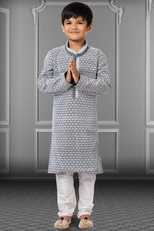 Navy Blue Straight Cut Georgette Kurta Pajama for Sangeet