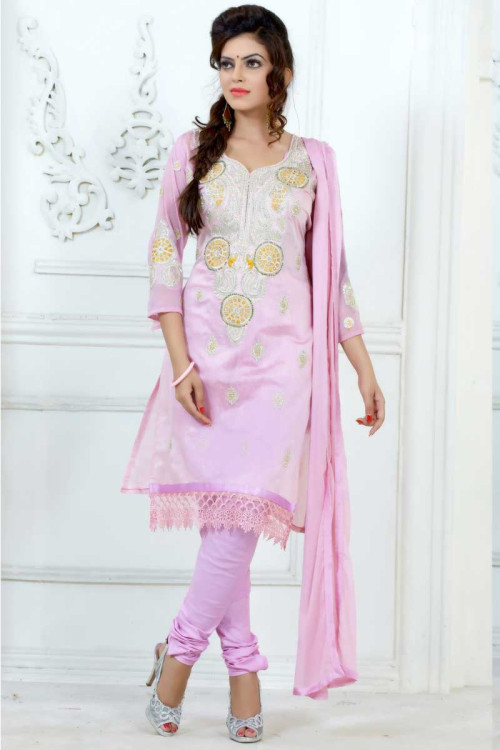 violet colour churidar