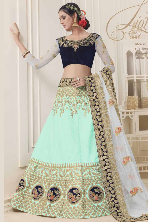sky blue lehenga choli