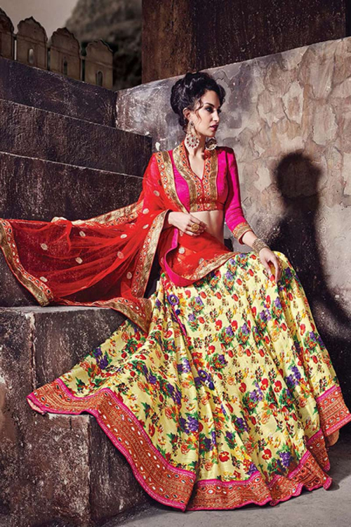 multicolor lehenga designs