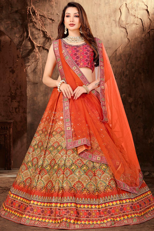 Orange chaniya choli on sale