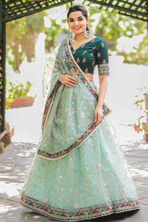 Buy Best Seller Diwali Organza Plus Size Lehenga Choli Online for