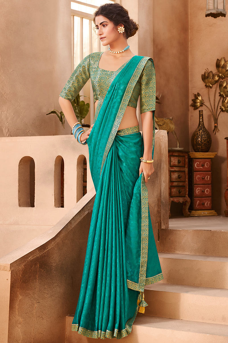 Pink Peacock Couture Pine Green Saree With Embellished, 56% OFF