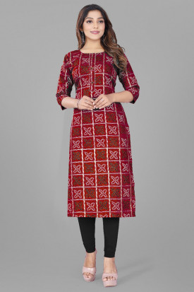 Indian Virasat Kurtis Ethnic Women Kurta Kurti Tunic Multicolouredl Print Top Dress New Casual Wear 