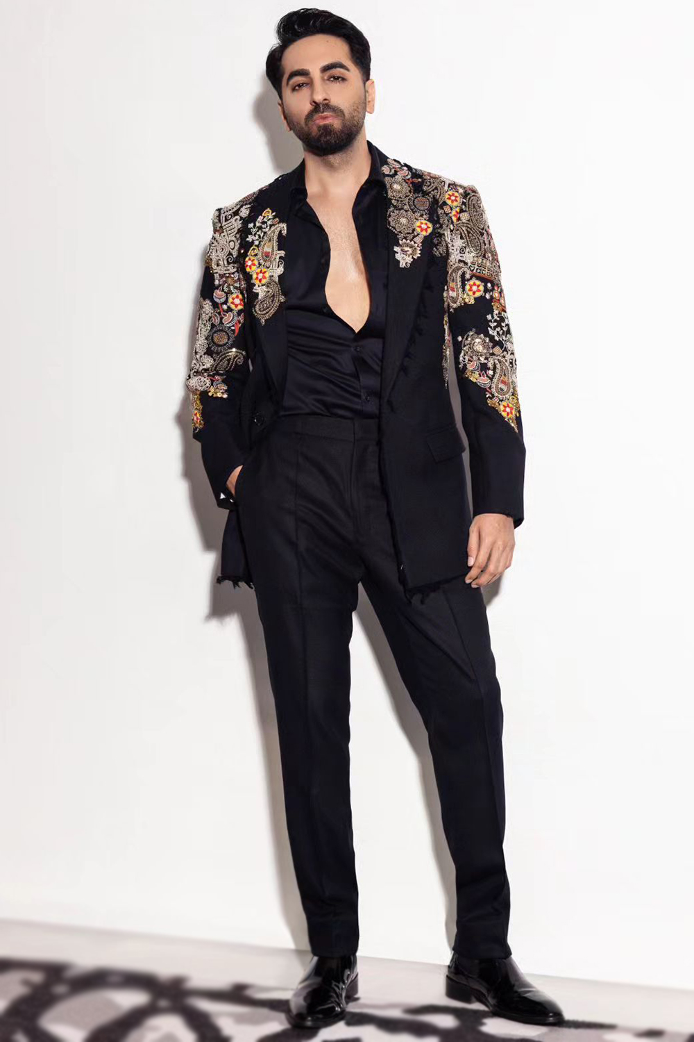 Embroidery Coat Pant Design For Man Coat Pant Design Black Colour