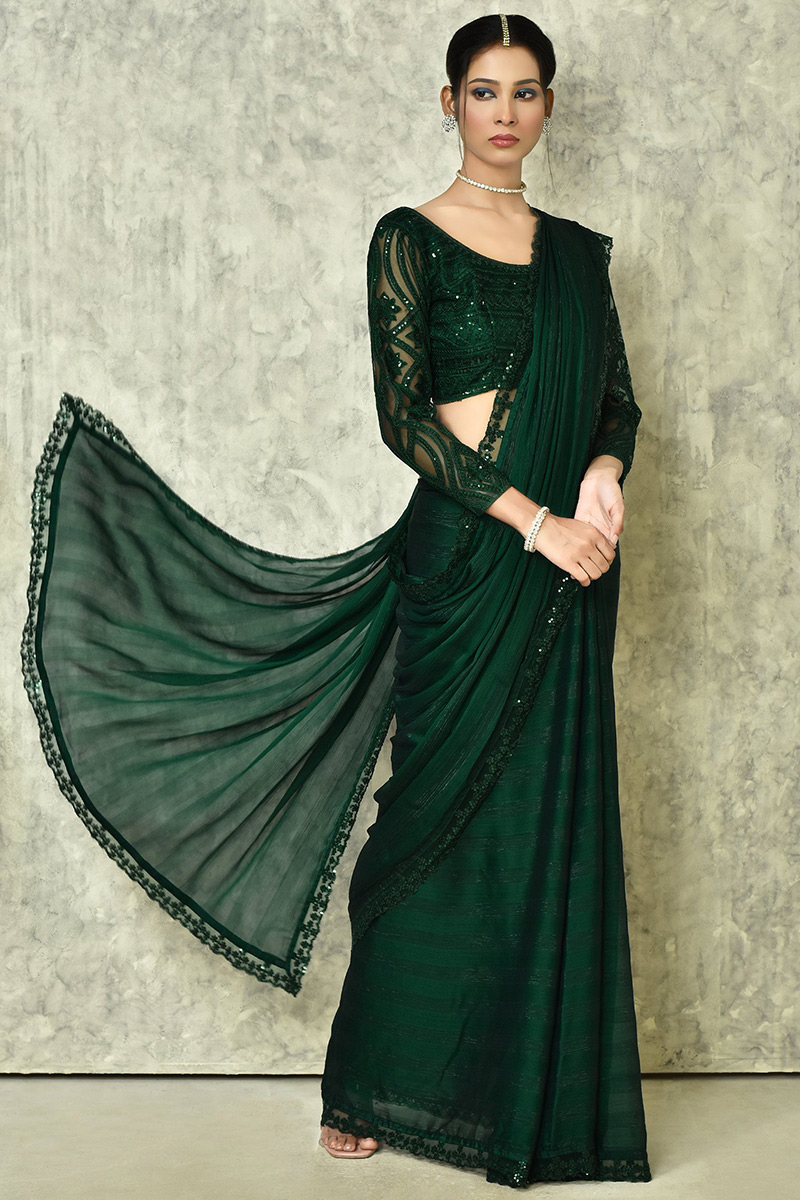 dark green chiffon blouse