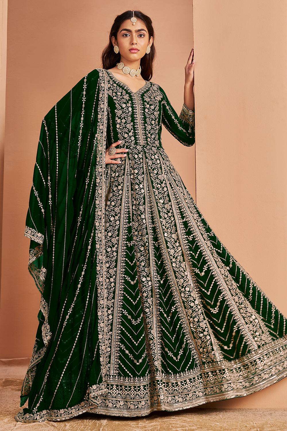dark green dress matching suit Emerald Green Mermaid Satin Cheap Prom Dresses Beaded Spaghetti Strap –  vigocouture main image 0