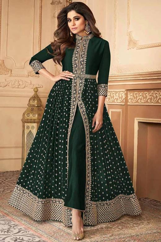 dark green pakistani party dresses Buy Dress Materials Online for Women in USA Web Collection: Ruffles & Pleats