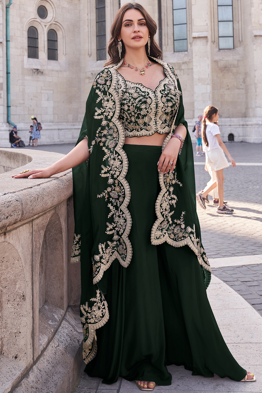 green emerald velvet dress Girl's Short Sleeve Dark Green Velvet Ruffle Dress DRG42933 – Crazy House Western  Wear main image 1