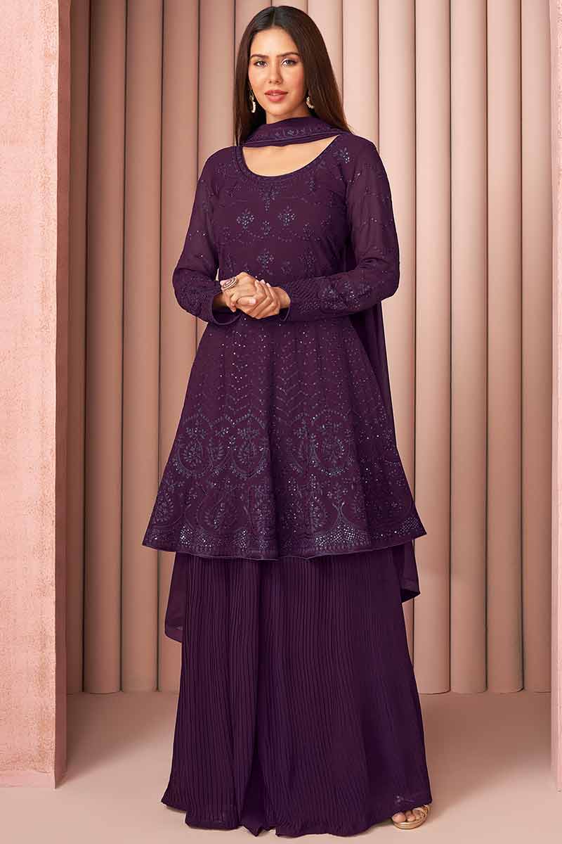 sharara in purple colour