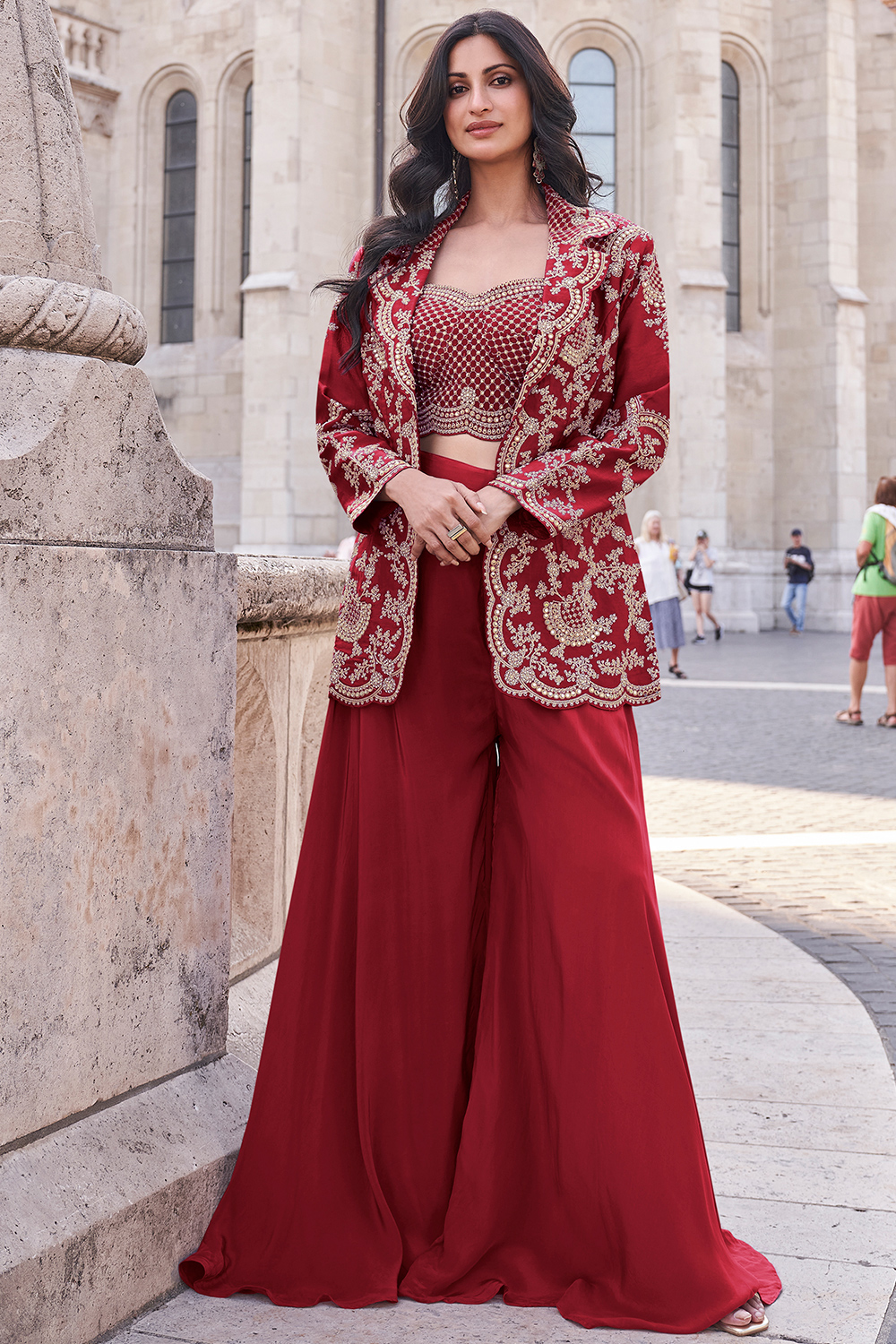 sachin and babi light blue dress Stine Goya Embroidered Midi Dress Fiery Red main image 0