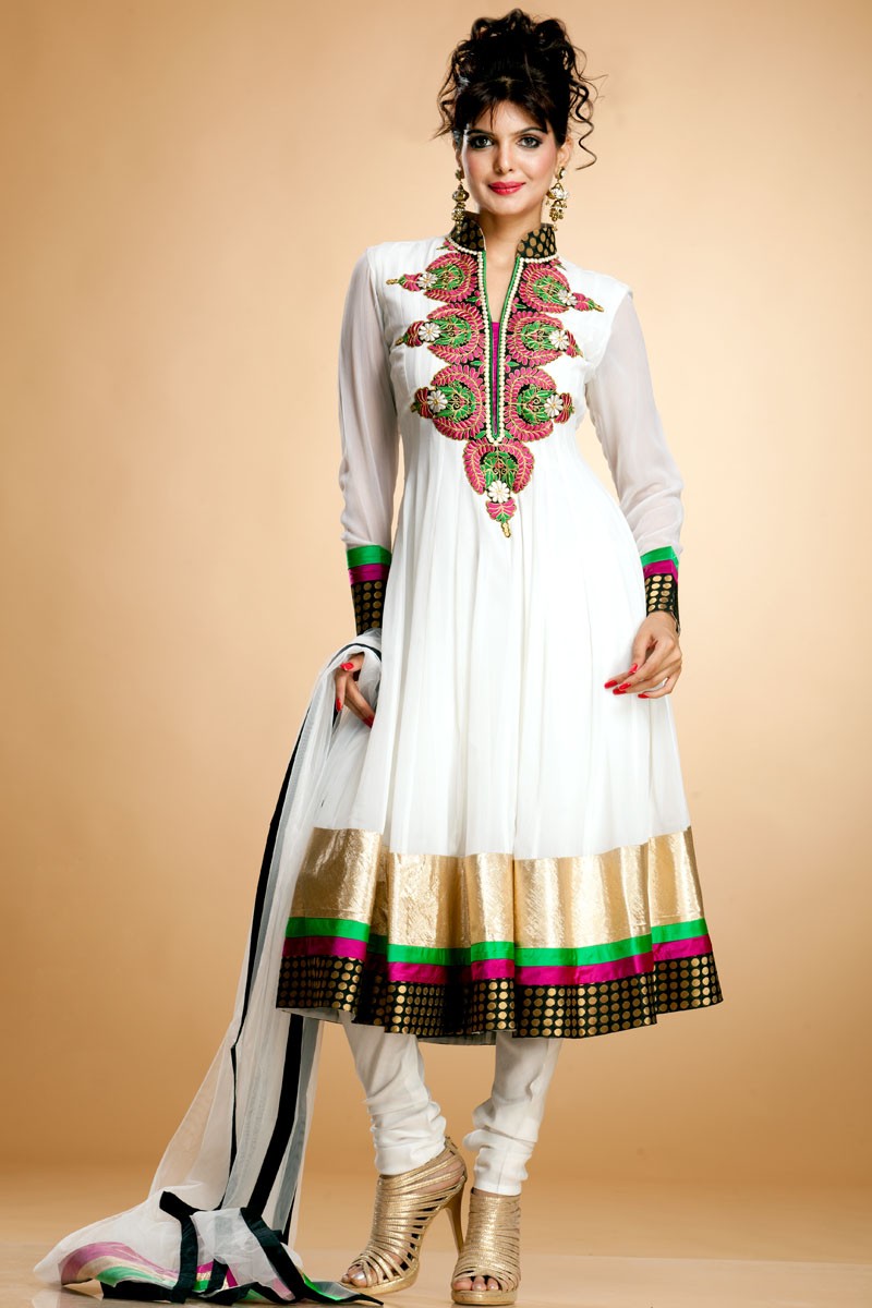 Buy White Designer Churidar Online