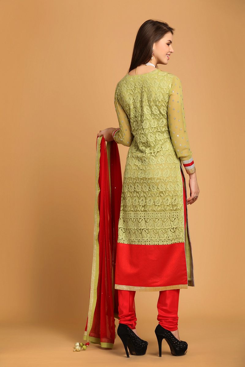 netted churidar design
