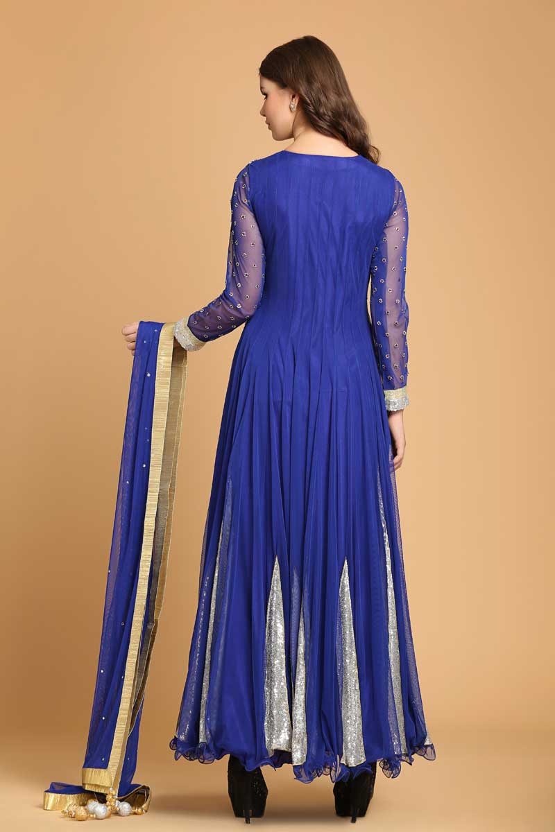 blue long churidar