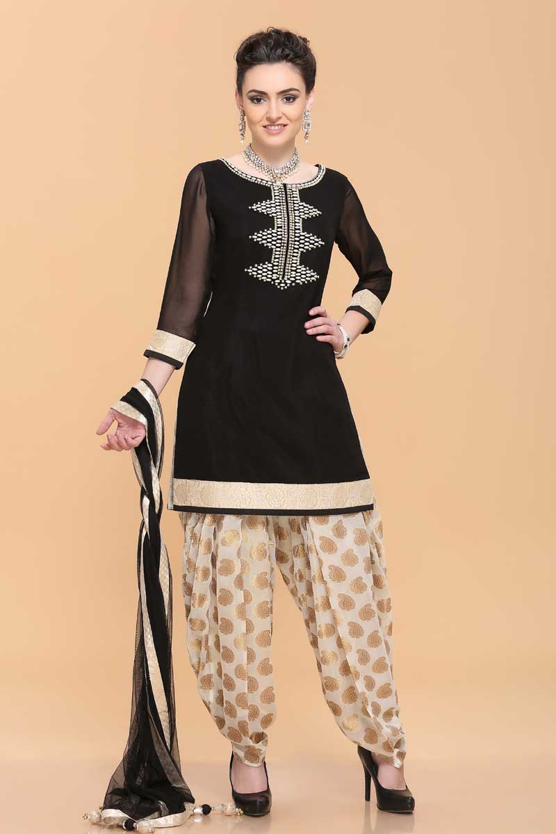 Black Georgette Salwaar Kameez, Salwar Suit Online