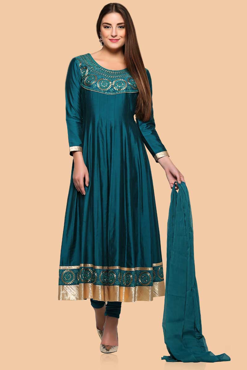 bottle green churidar material