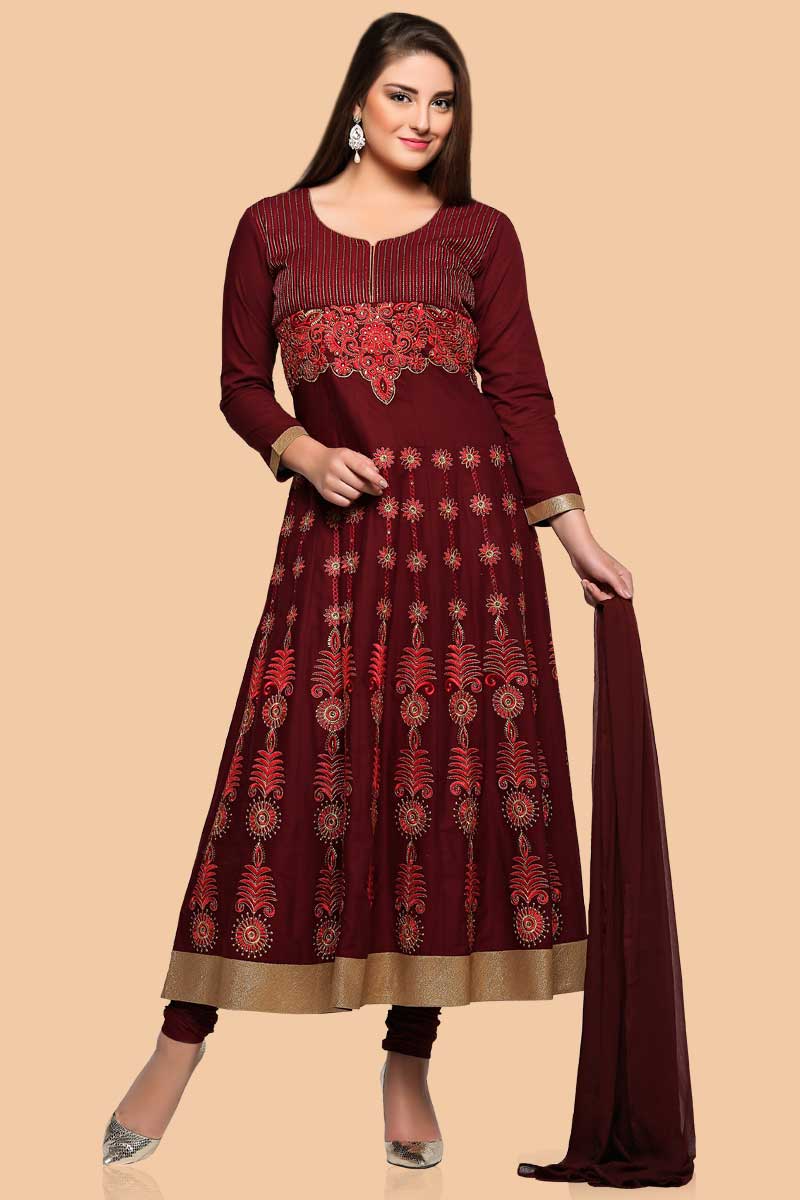 cotton anarkali suit designs