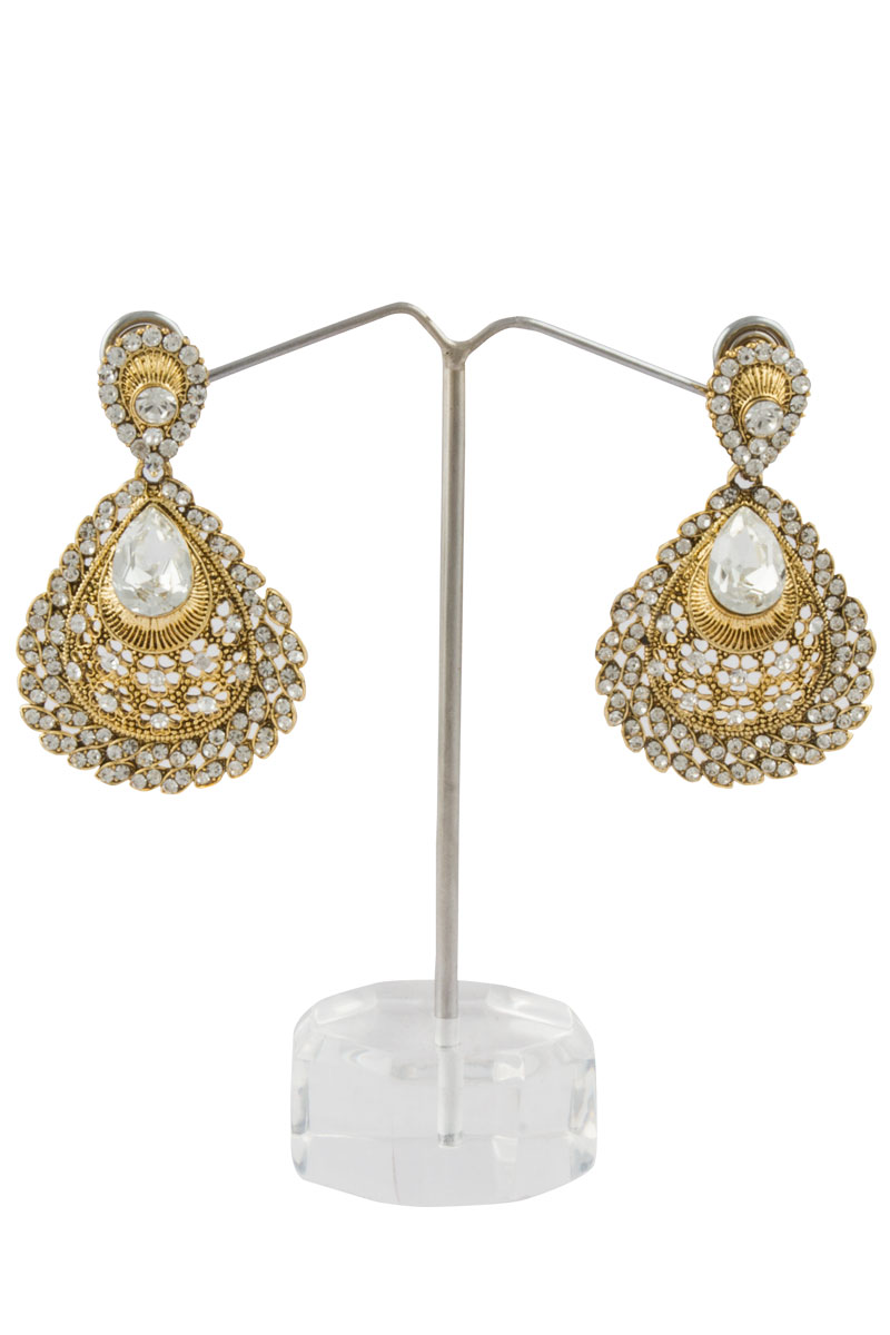 Party Wear Golden Color Earrings Online For Women