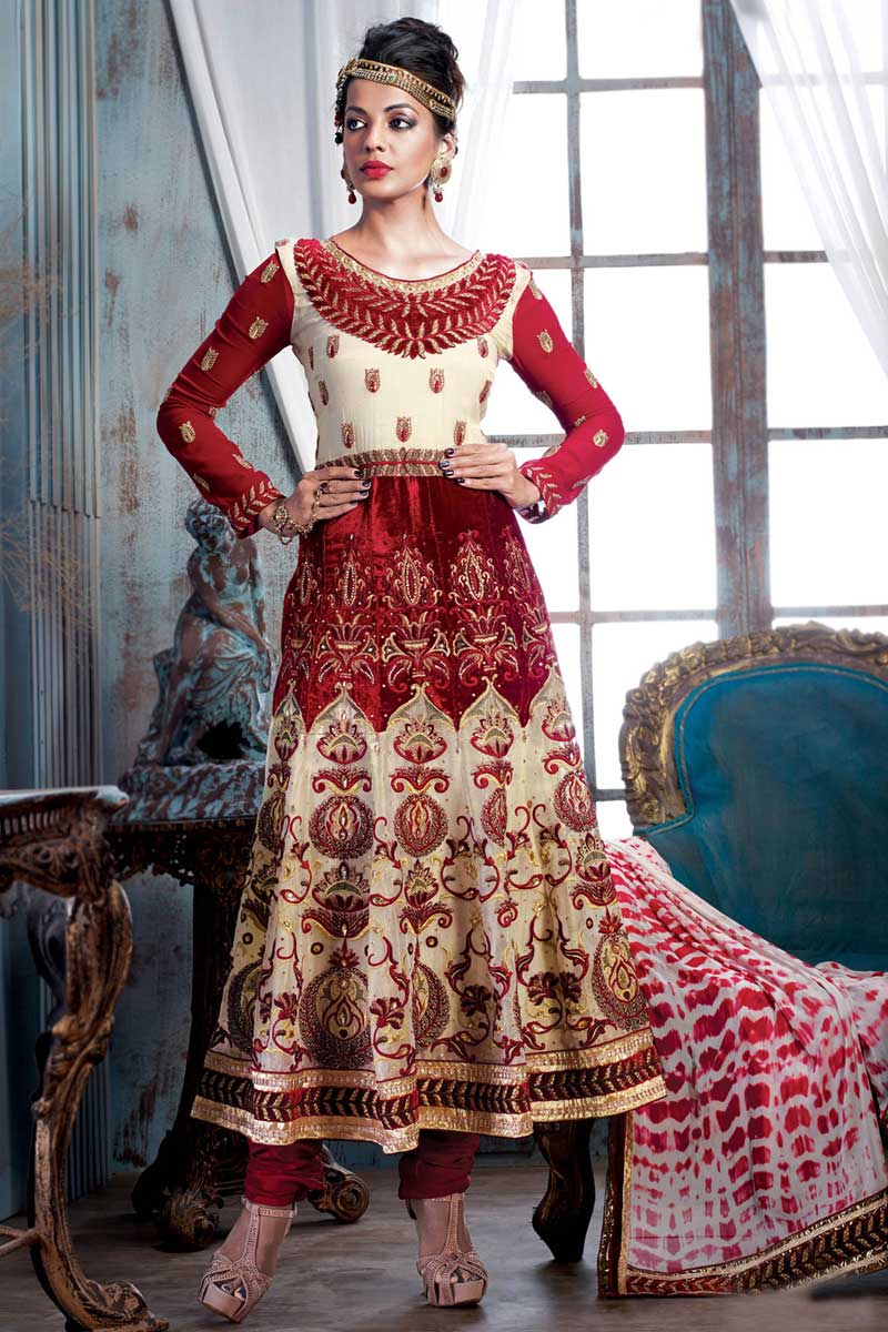 churidar with net neck