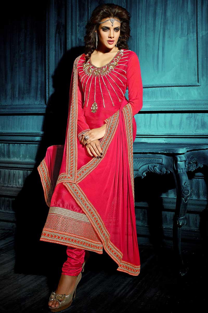 churidar in silk saree