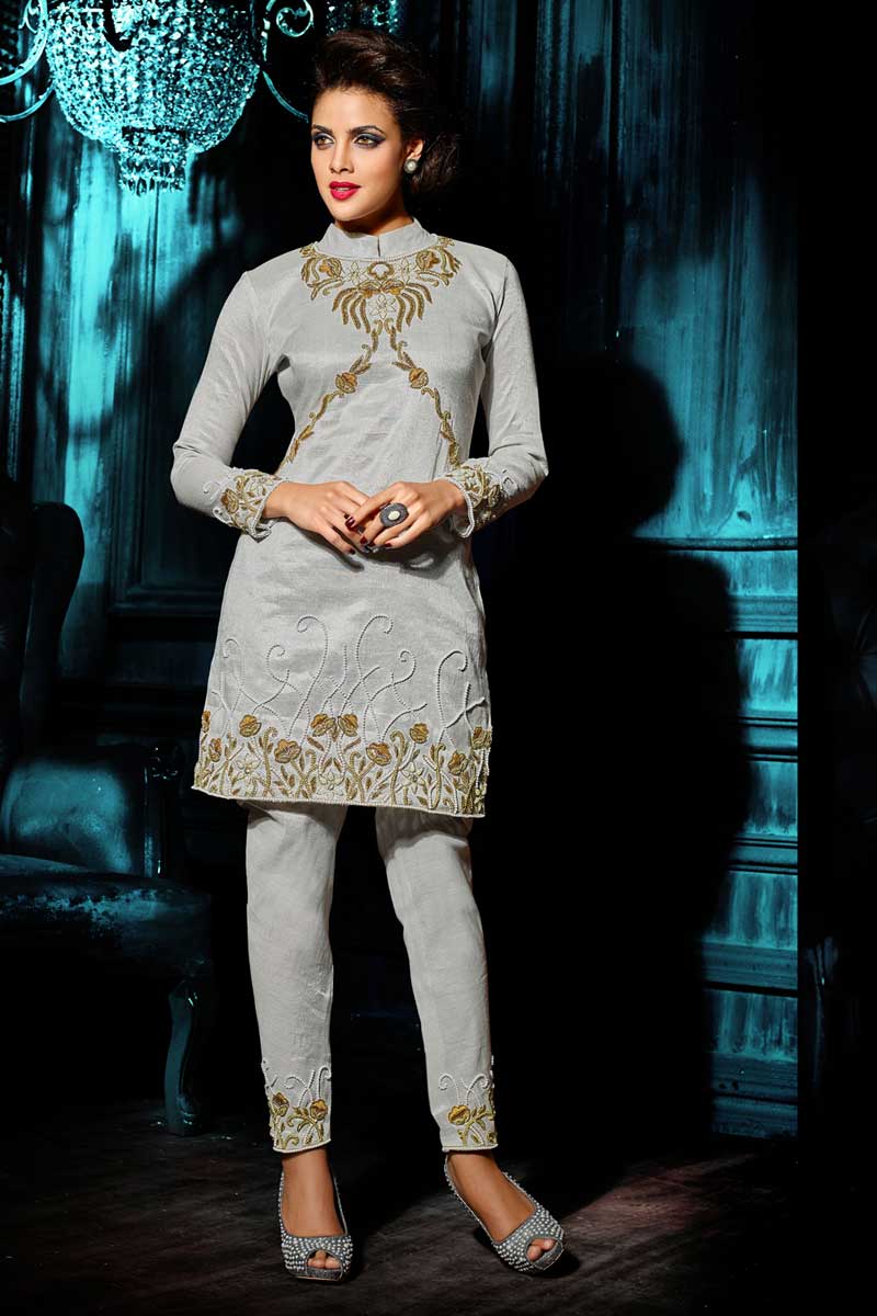embroidered trouser suit