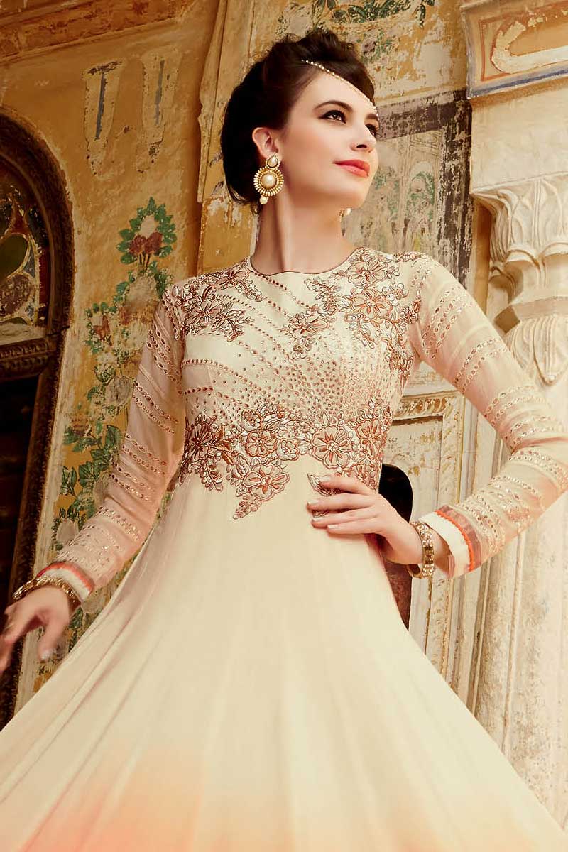 chiffon anarkali suits