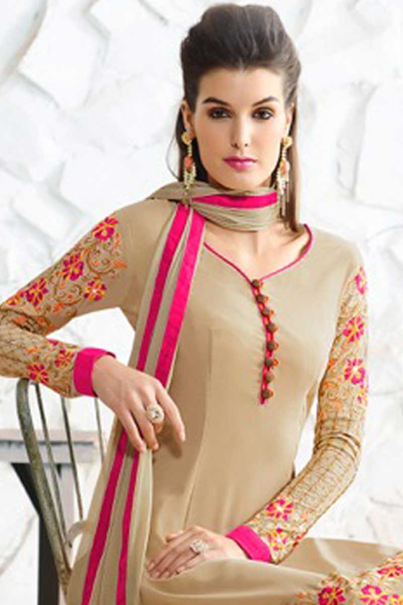 plain churidar with designer dupatta