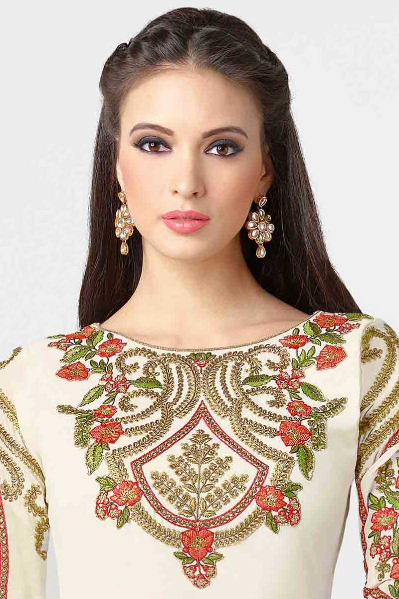 white churidar with dupatta