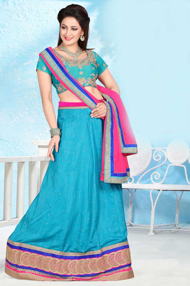 lehenga choli sky blue