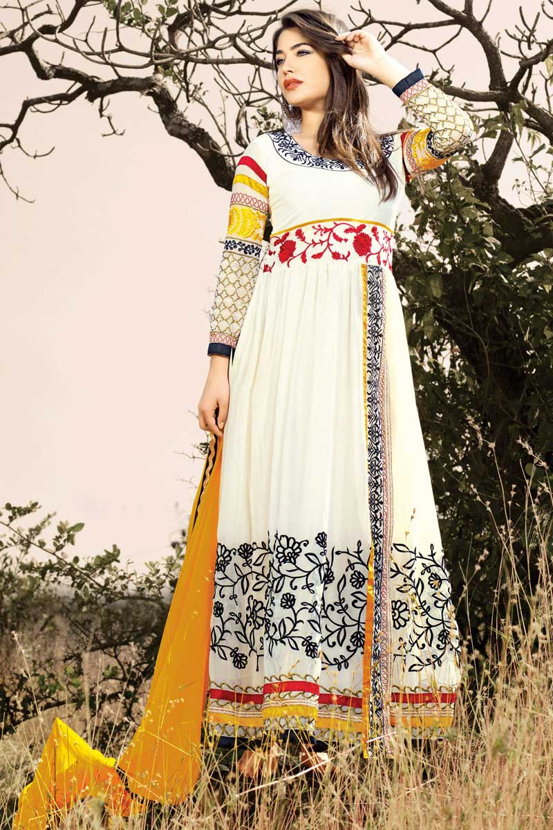 white churidar with dupatta