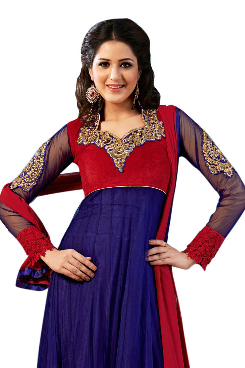 black churidar with red dupatta