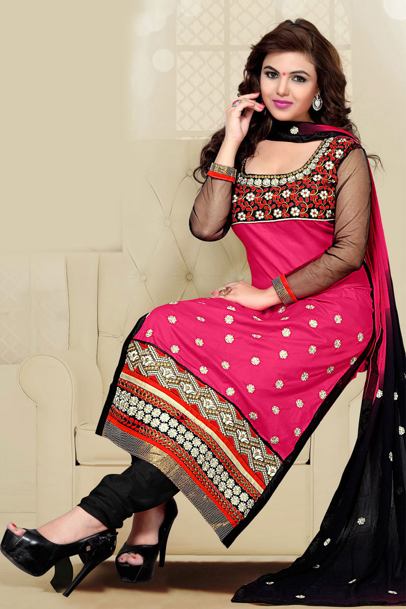 long churidar with dupatta