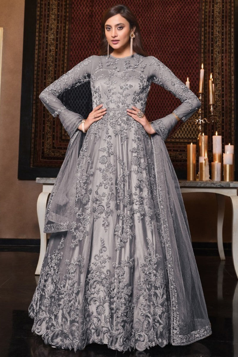 steel grey color dress Petal and Pup Women's Keegan Maxi Dress