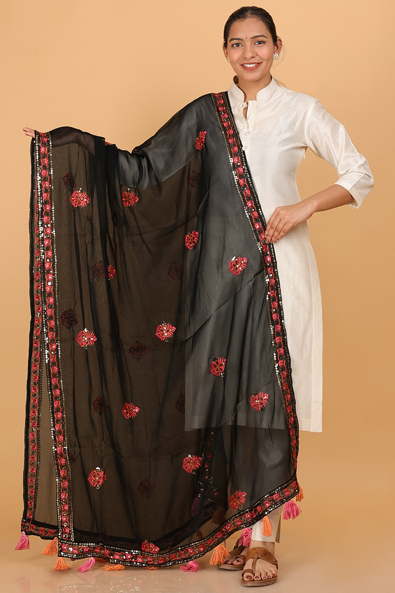 white christmas dresses Cotton Unstitched Pakistani Dress Material with Chiffon Dupatta – Stilento main image 1