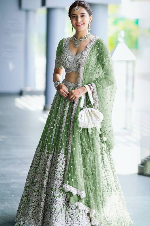 Buy Green Net Indian Dresses Online for Women in USA