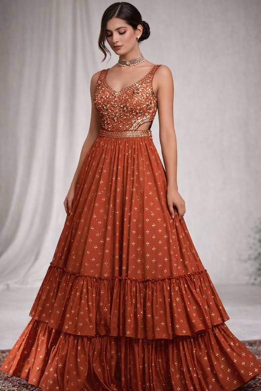 Buy Fancy Engagement Plus Size Anarkali Dresses Online for Women in USA