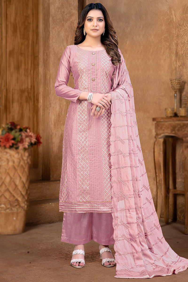 Buy Plus Size Suit Art Silk Dusty Pink Palazzo Suit LSTV120342